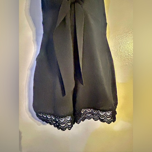 no frills Black Lace Trim Romper - Picture 5 of 9